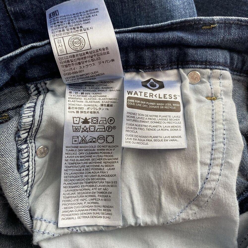 Levi's 505 Jeans Womens 10 Blue Straight Mid Rise Stretch 30 Inseam Denim - Picture 10 of 11